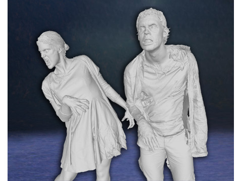 Zombie Walking Dead Last of Us Figures 3D Print Model Model Cetak 3D