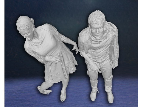 Zombie Walking Dead Last of Us Figures 3D Print Model Model Cetak 3D