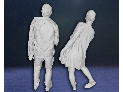 Zombie Walking Dead Last of Us Figures 3D Print Model Model Cetak 3D