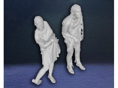 Zombie Walking Dead Last of Us Figures 3D Print Model Model Cetak 3D
