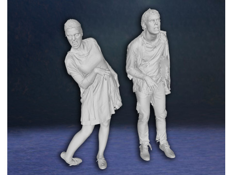 Zombie Walking Dead Last of Us Figures 3D Print Model Model Cetak 3D