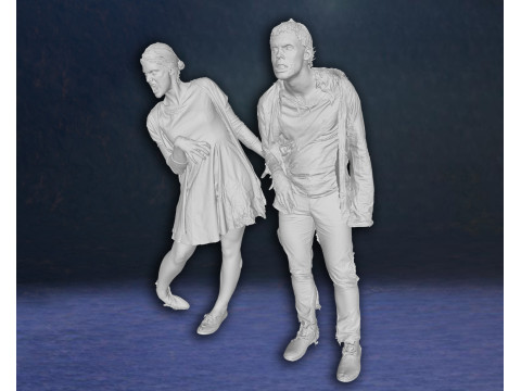 Zombie Walking Dead Last of Us Figures 3D Print Model Model Cetak 3D