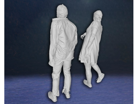 Zombie Walking Dead Last of Us Figures 3D Print Model Model Cetak 3D