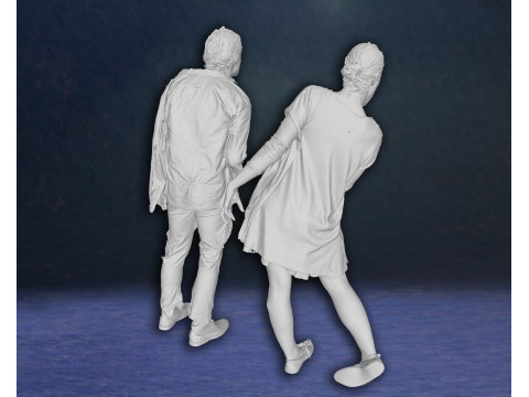 Zombie Walking Dead Last of Us Figures 3D Print Model Model Cetak 3D