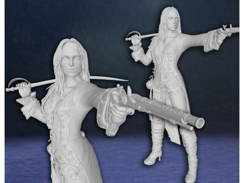 Elizabeth Swann Keira Knightley Pirates of the Caribbean Action Figures Custom 3D Print Model 3Dプリントモデル