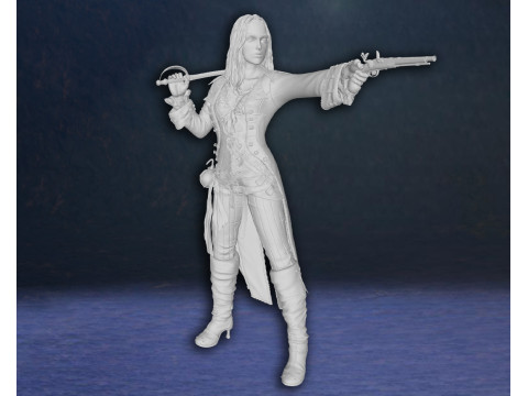 Elizabeth Swann Keira Knightley Pirates of the Caribbean Action Figures Custom 3D Print Model 3D प्रिंट मॉडल