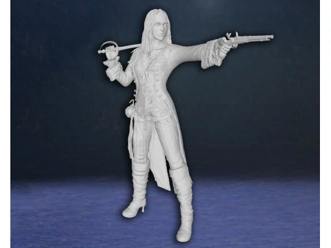 Elizabeth Swann Keira Knightley Piratas do Caribe Figuras de a&ccedil;&atilde;o modelo de impress&atilde;o 3D personalizado Modelo de Impressão 3D