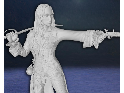 Elizabeth Swann Keira Knightley Pirates of the Caribbean Action Figures Custom 3D Print Model 3D प्रिंट मॉडल