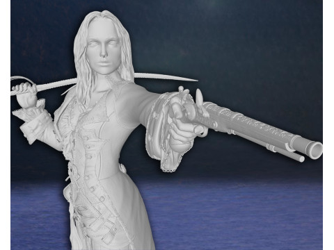 Elizabeth Swann Keira Knightley Pirates of the Caribbean Action Figures Custom 3D Print Model 3D प्रिंट मॉडल