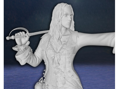 Elizabeth Swann Keira Knightley Pirates of the Caribbean Action Figures Custom 3D Print Model 3D प्रिंट मॉडल