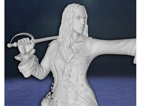 Elizabeth Swann Keira Knightley Piratas do Caribe Figuras de a&ccedil;&atilde;o modelo de impress&atilde;o 3D personalizado Modelo de Impressão 3D