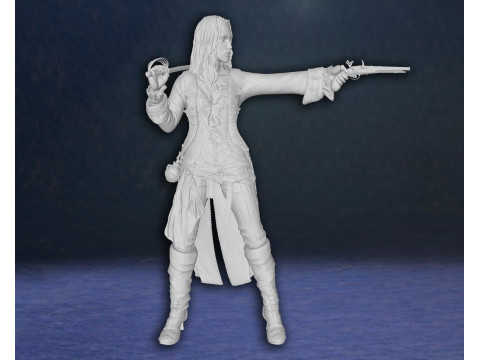 Elizabeth Swann Keira Knightley Pirates of the Caribbean Action Figures Custom 3D Print Model 3D प्रिंट मॉडल