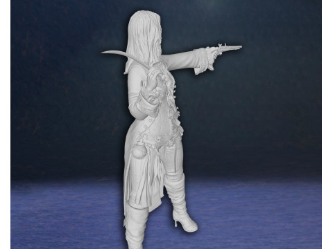 Elizabeth Swann Keira Knightley Pirates of the Caribbean Action Figures Custom 3D Print Model 3D प्रिंट मॉडल