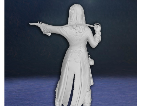Elizabeth Swann Keira Knightley Pirates of the Caribbean Action Figures Custom 3D Print Model 3D प्रिंट मॉडल