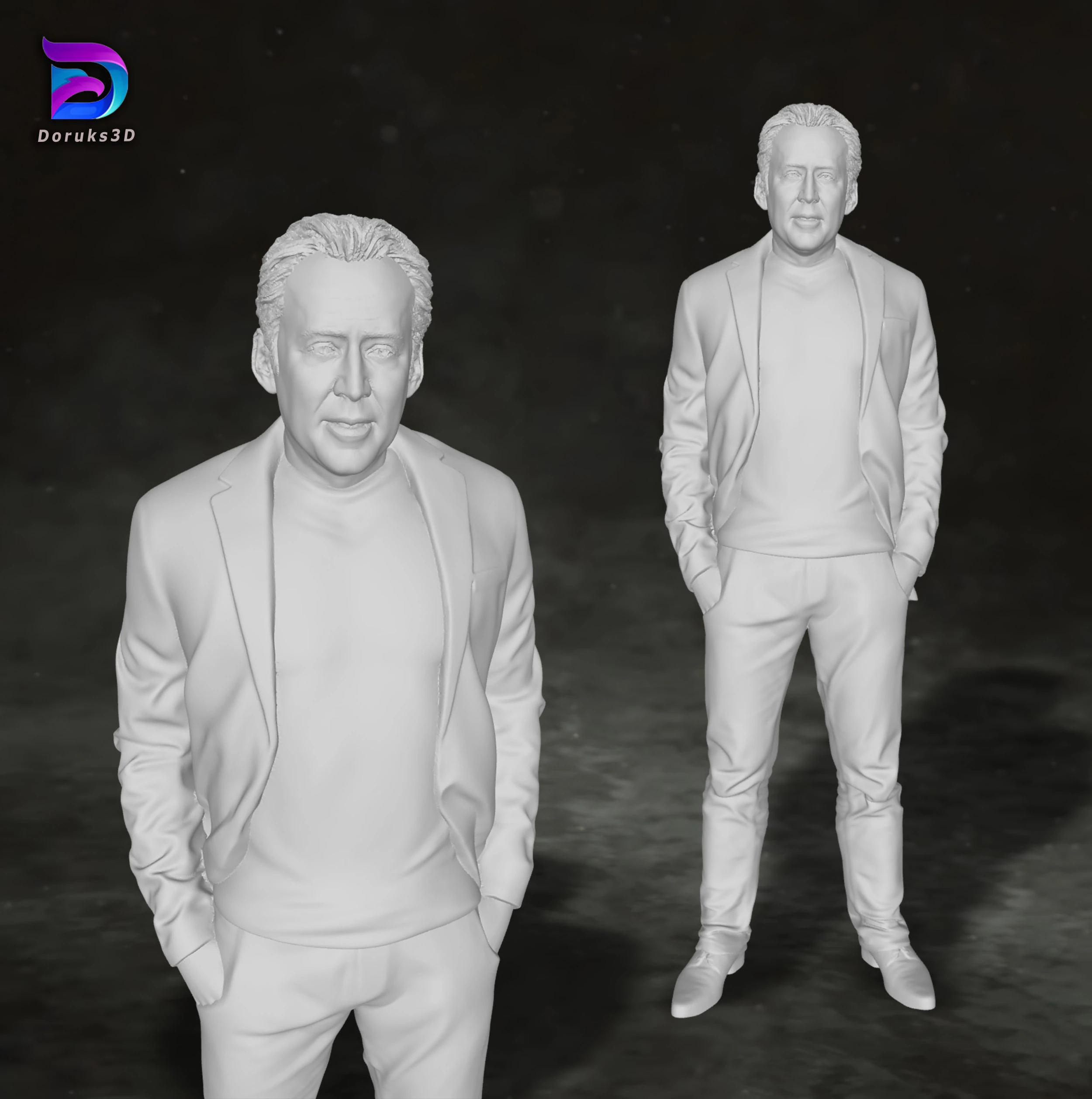 Nicolas Cage Action Figures Custom 3D Print Model 3D Print Model .c4d .max .obj .3ds .fbx .stl .blend 