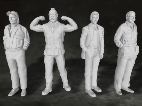 A-Team Action Figures Custom 3D Print Model 3D Print Model