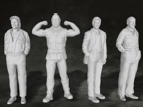 A-Team Action Figures Custom 3D Print Model 3D Print Model