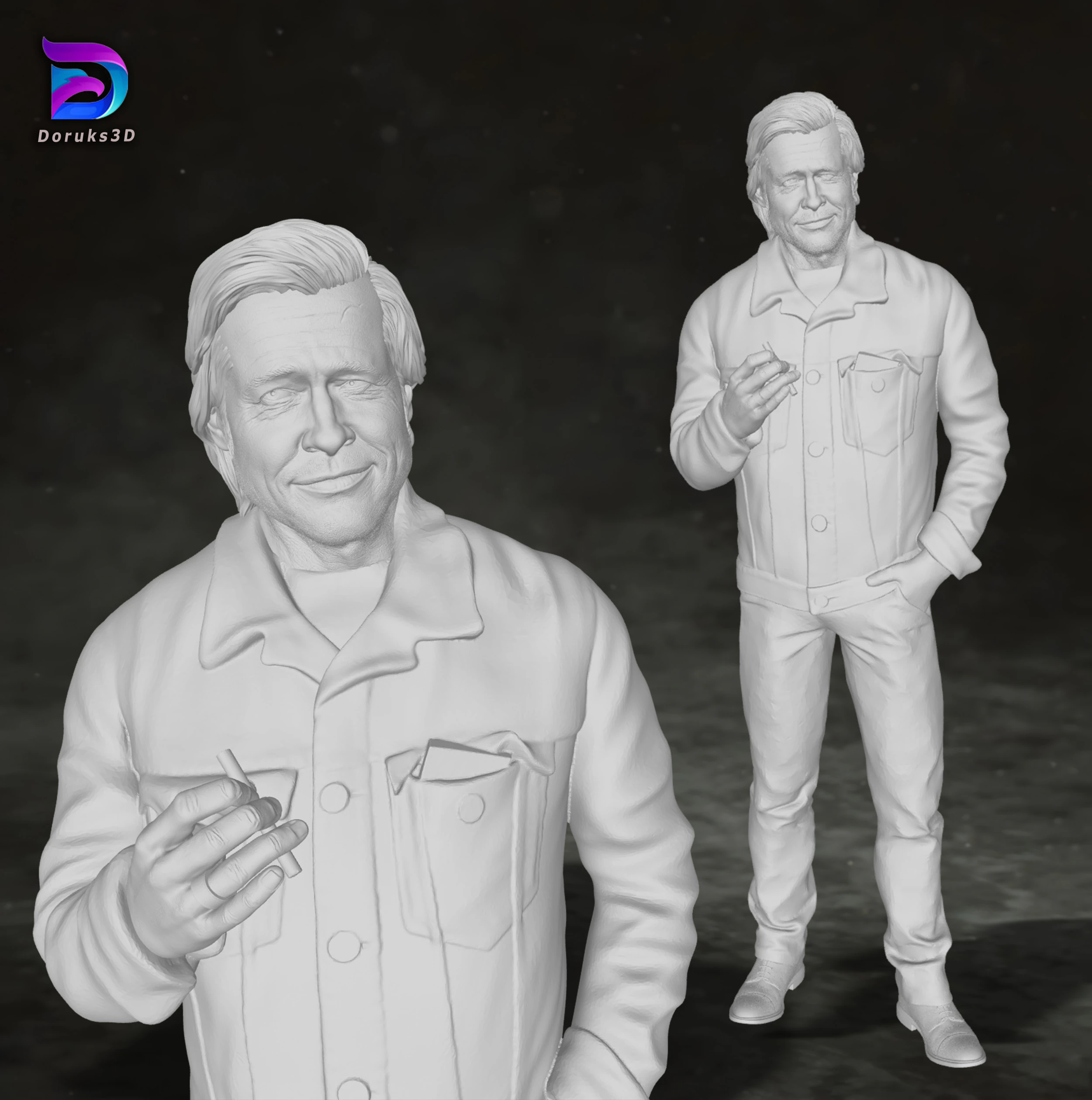 Brad Pitt Once Upon a Time Action Figures Custom 3D print model 3D Print Model .c4d .max .obj .3ds .fbx .stl .blend 