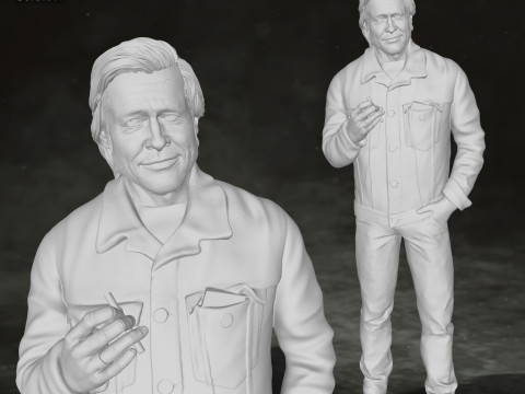 Brad Pitt Once Upon a Time Action Figures Custom 3D print model 3D Print Model