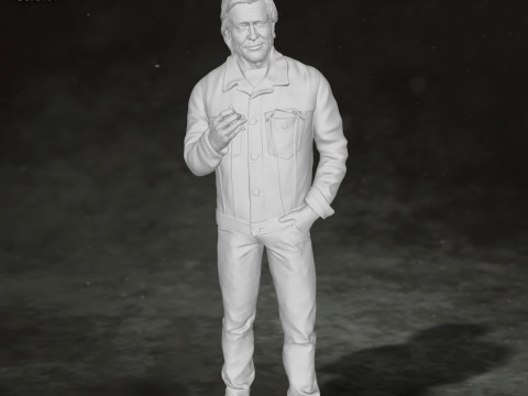 Brad Pitt Once Upon a Time Action Figures Custom 3D print model Modelo de Impressão 3D