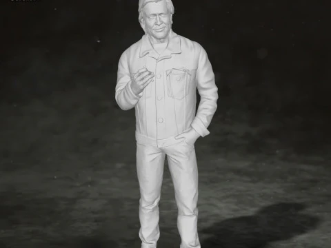 Brad Pitt Once Upon a Time Action Figures Custom 3D print model 3D Print Model