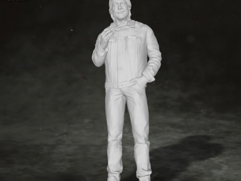 Brad Pitt Once Upon a Time Action Figures Custom 3D print model Modelo de Impressão 3D