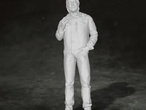 Brad Pitt Once Upon a Time Action Figures Custom 3D print model 3D Print Model