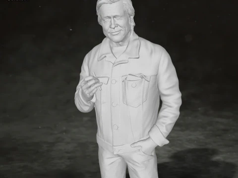 Brad Pitt Once Upon a Time Action Figures Custom 3D print model 3D Print Model