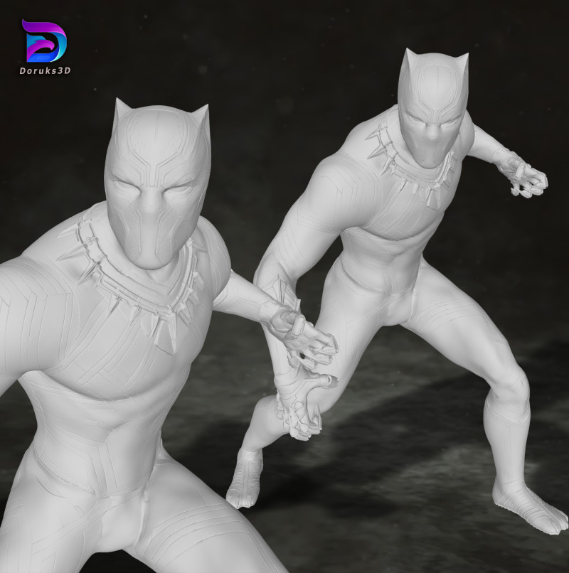 Black Panther Action Figures Custom 3D Print Model 3D Принт Модель .c4d .max .obj .3ds .fbx .stl .blend