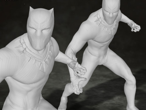 Black Panther Action Figures Custom 3D Print Model 3D Print Model