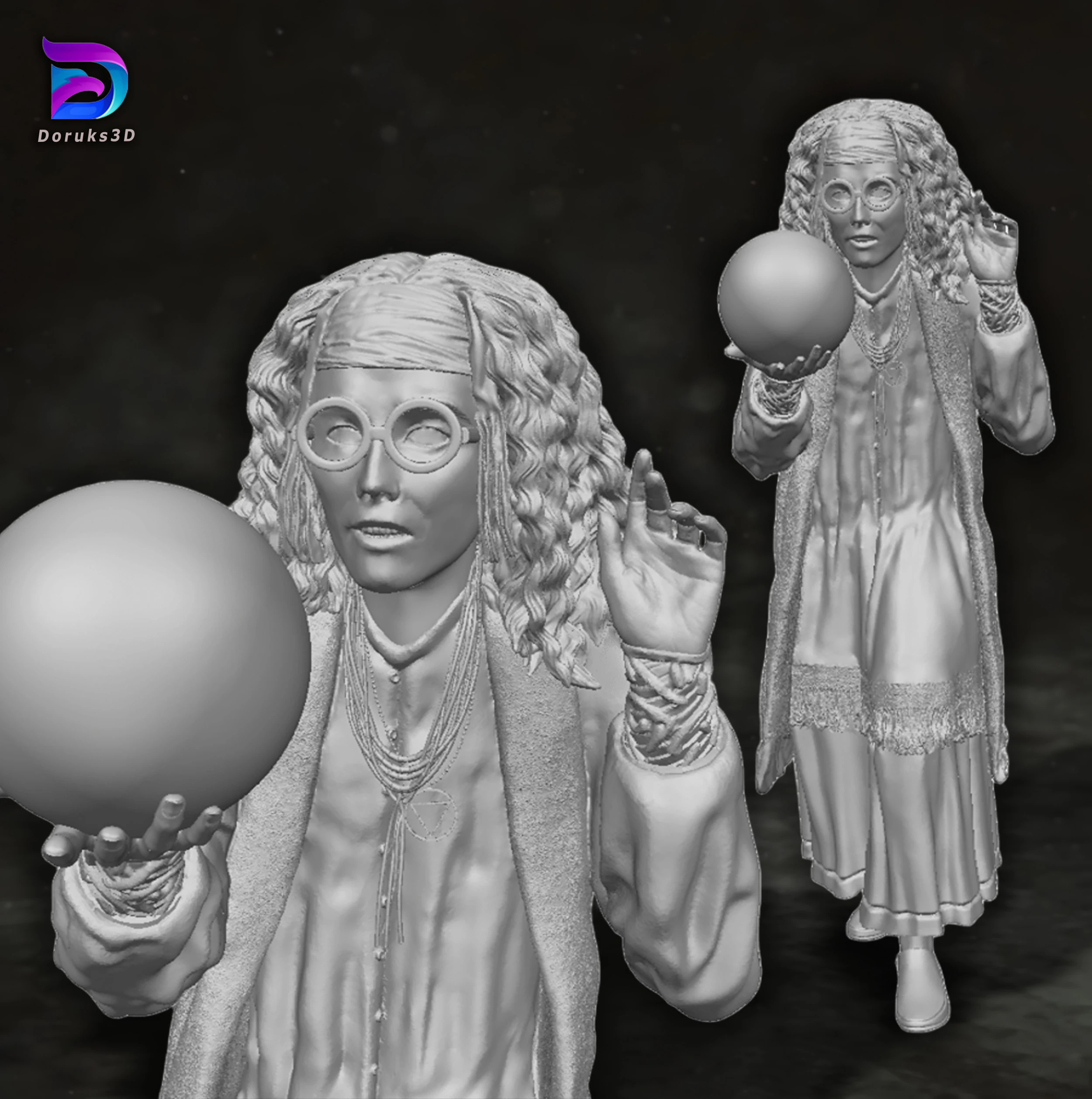 Sybill Trelawney Harry Potter Action Figures Custom Action 3D print model 3D Print Model .c4d .max .obj .3ds .fbx .stl .blend