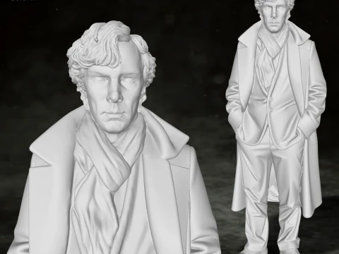 Sherlock Holmes Benedict Cumberbatch Action Figures Custom 3D print model 3D printmodel
