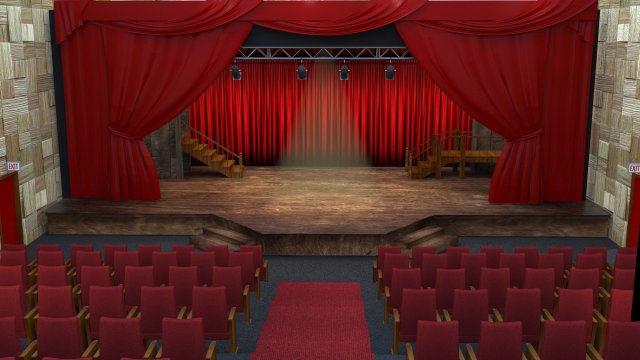 theater 3Dモデル .c4d .max .obj .3ds .fbx .stl .blend 