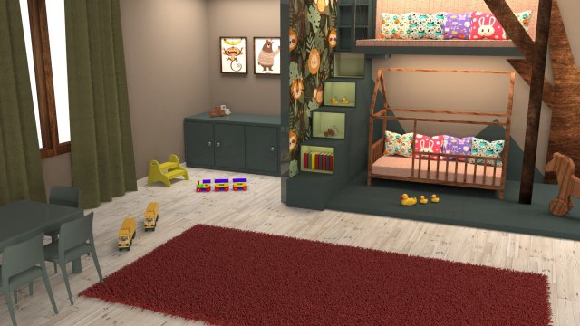 childrens room 3D 모델 .c4d .max .obj .3ds .fbx .stl .blend 