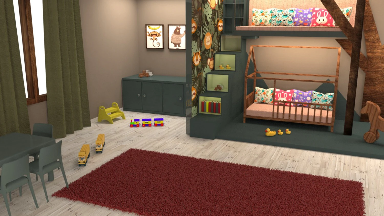 childrens room 3D Model .c4d .max .obj .3ds .fbx .stl .blend 