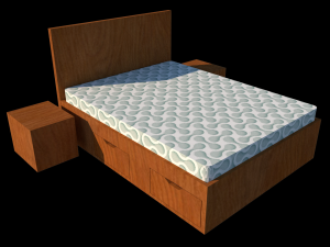 double bed 3D मॉडल