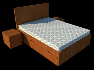 podw&oacute;jne ł&oacute;żko Model 3D