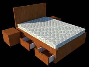double bed Model 3D