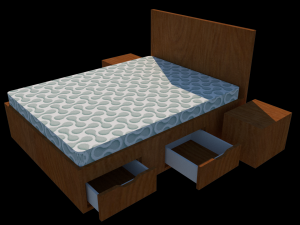 double bed Model 3D