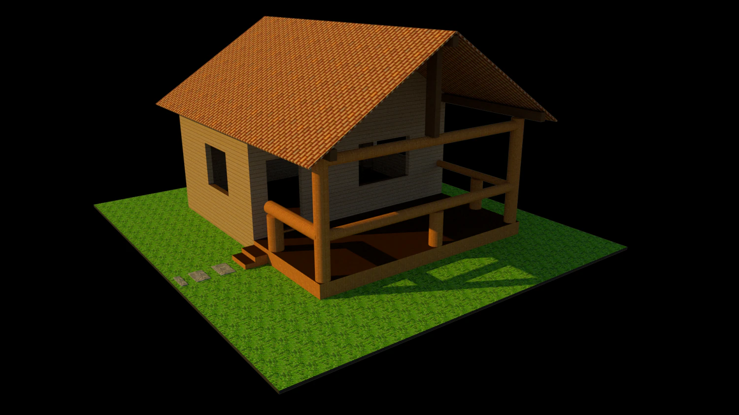 wooden house 3D Model .c4d .max .obj .3ds .fbx .stl .blend 