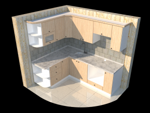 kitchen cupboard 3D मॉडल