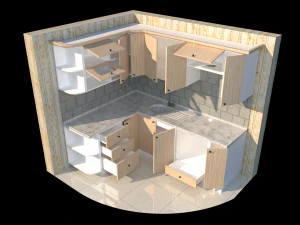 K&uuml;chenschrank 3D Modell