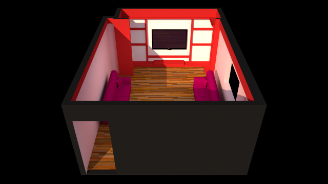 room and tv unit 3D मॉडल .c4d .max .obj .3ds .fbx .stl .blend 