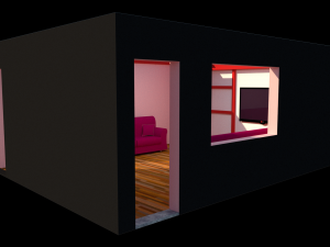 room and tv unit 3D मॉडल