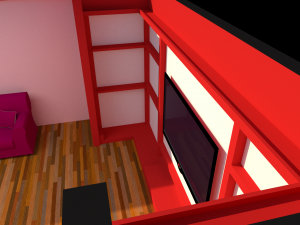room and tv unit 3D मॉडल