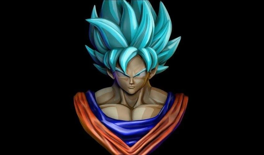 goku ssj blue 3D Print Model .c4d .max .obj .3ds .fbx .stl .blend