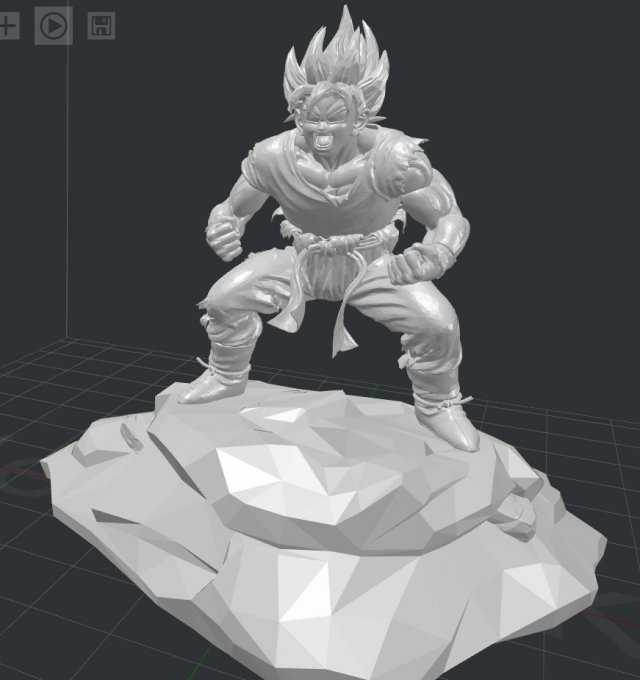 goku ssj2 3Dプリントモデル .c4d .max .obj .3ds .fbx .stl .blend 