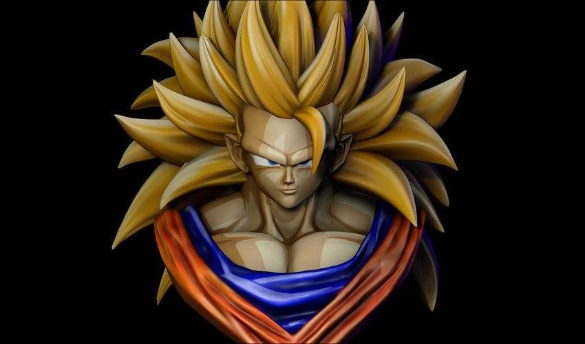 goku ssj3 bust 3D Print Model .c4d .max .obj .3ds .fbx .stl .blend 