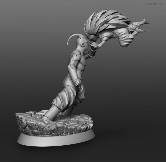 gotenks vs super buu 3D प्रिंट मॉडल .c4d .max .obj .3ds .fbx .stl .blend 
