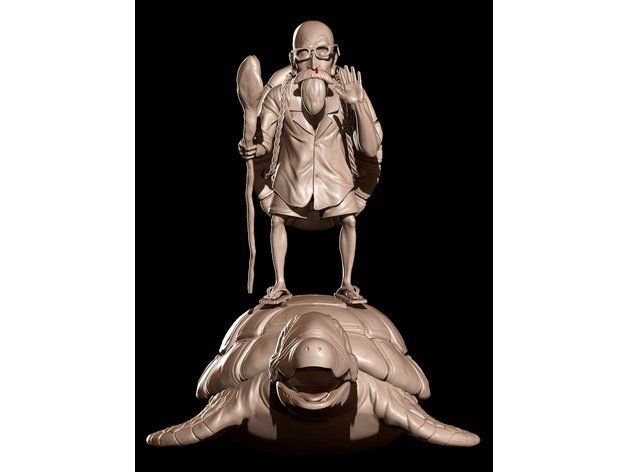 roshi turtle 3D प्रिंट मॉडल .c4d .max .obj .3ds .fbx .stl .blend 